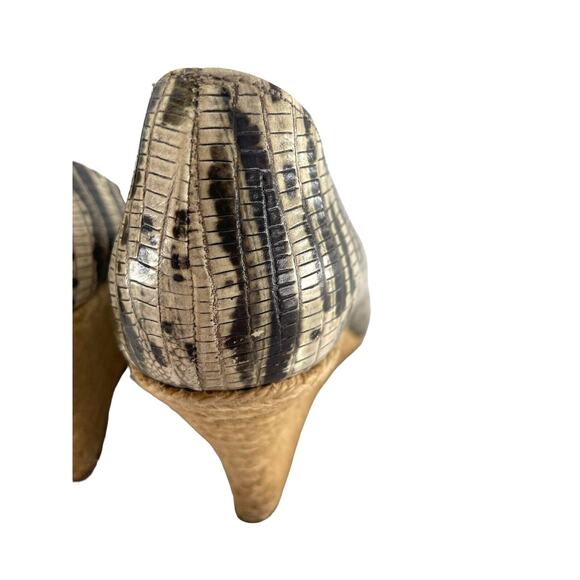 LANVIN Women's Shoes Snake Print Leather Ballerina Espadrille Wedge Heels EU 39 - Picture 11 of 16